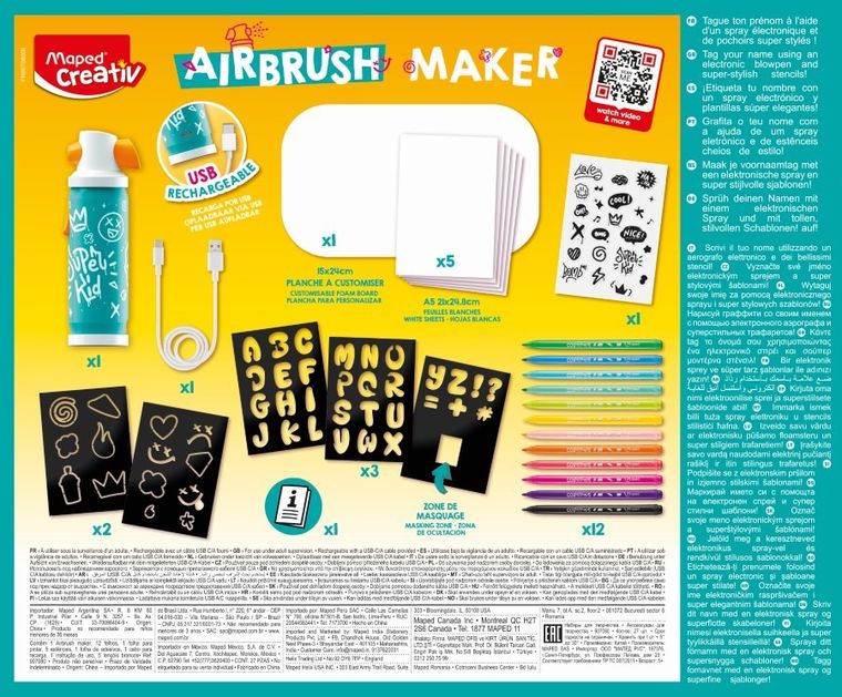 Maped Creativ, Airbrush Maker, set creativ de pictura graffiti