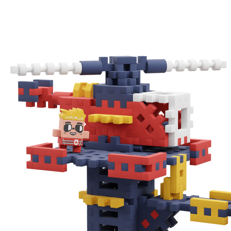 Marioinex, Mini Waffle, City, Statia de pompieri, set de constructie, 280 piese