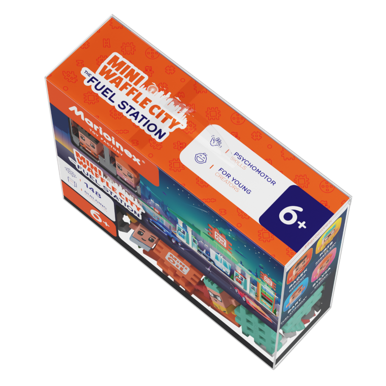 Marioinex, Mini Waffle, City, Statie de alimentare cu combustibil, set de constructie, 148 piese