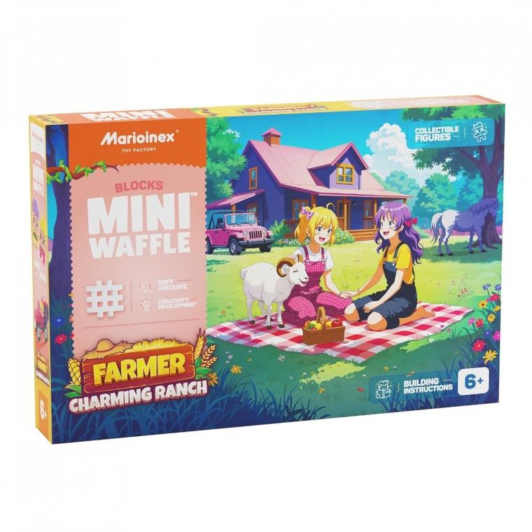 Marioinex, Mini Waffle, Fermier, set de constructie, 112 piese