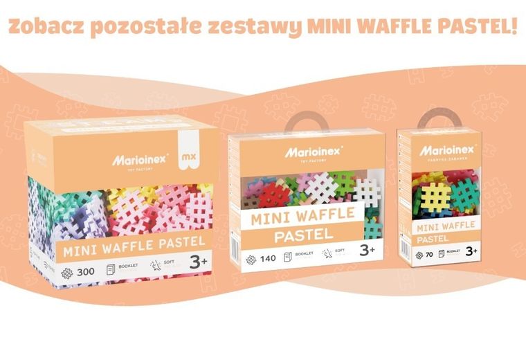 Marioinex, Mini Waffle, Pastel, set de constructie, 70 piese