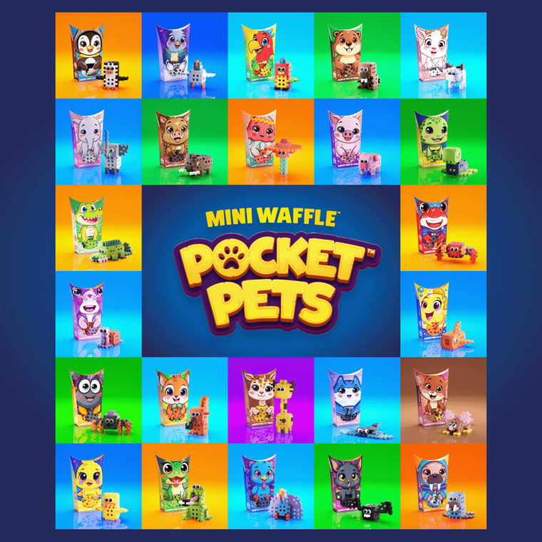 Marioinex, Mini Waffle, Pocket Pets, Castor, set de constructie, 25 piese
