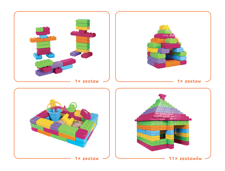 Marioinex, set de constructie, caramizi, blocuri XXL, pastelowe, 33 piese