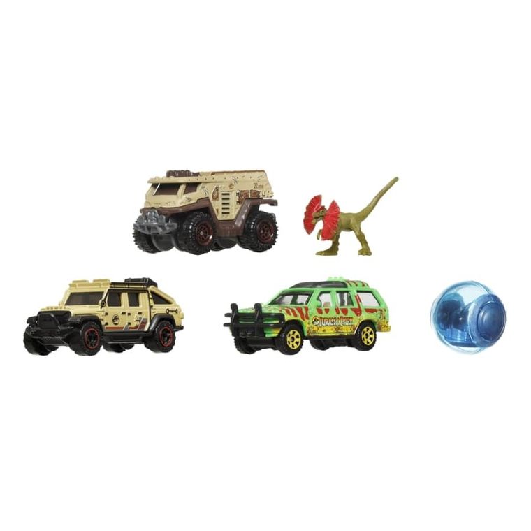 Matchbox, Jurassic World, Masini si dinozaur, 5-pack, 1 buc.
