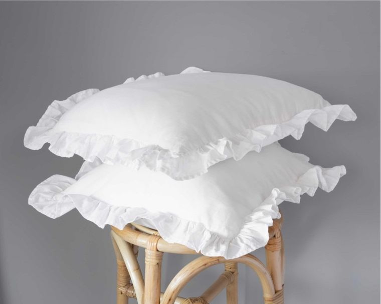 Mayamoo, set lenjerie de pat, 3 piese, alb, 160-200cm