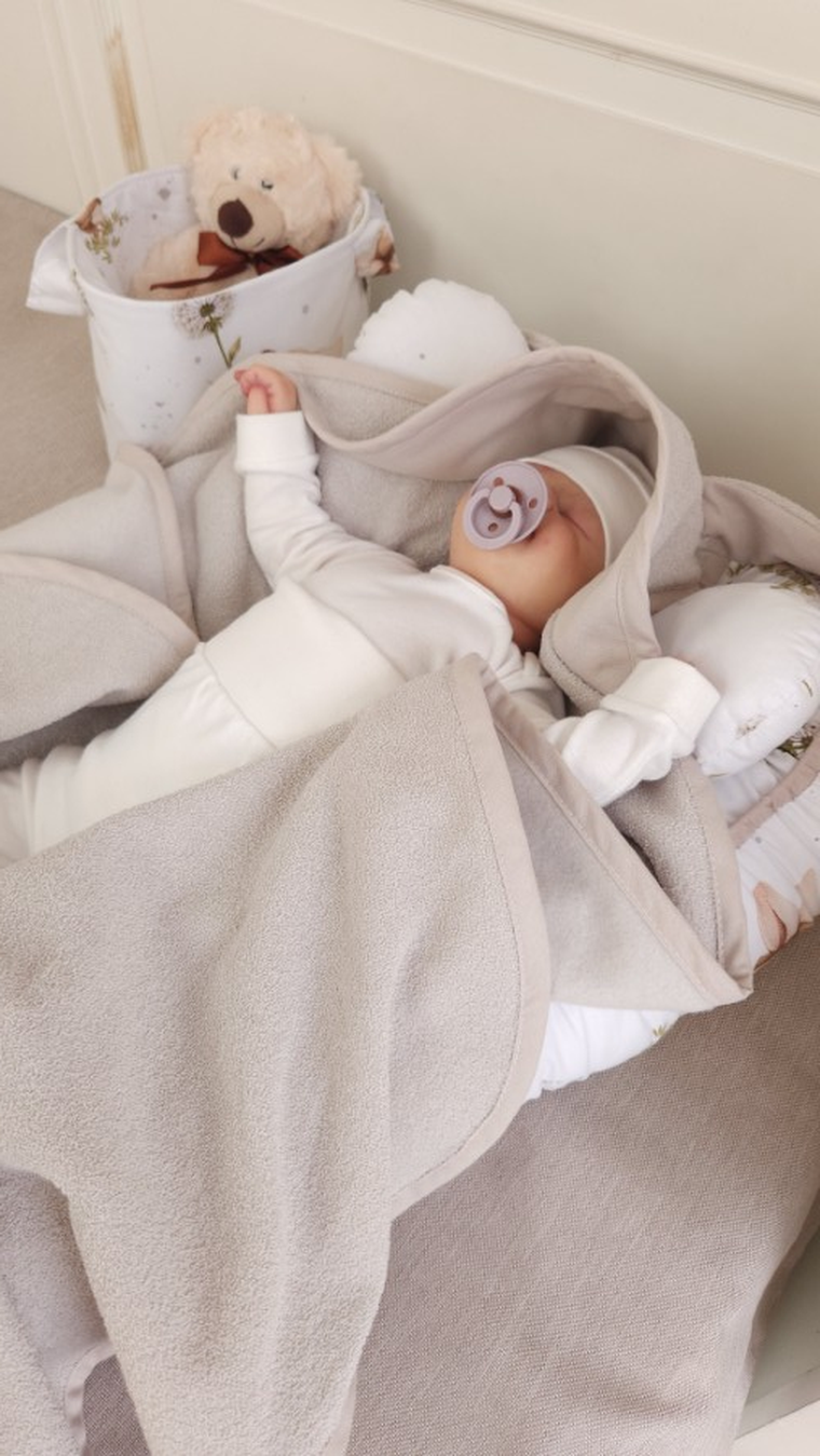 MimiNu, Iepurasul, halat de baie cu gluga, cu urcehi, 100-100 cm, bej