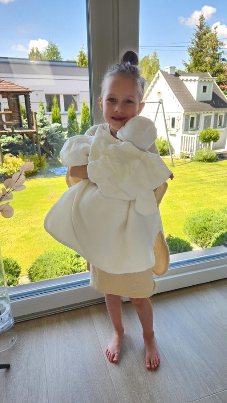 MimiNu, prosop tip poncho, culoare crem, 1-4 ani