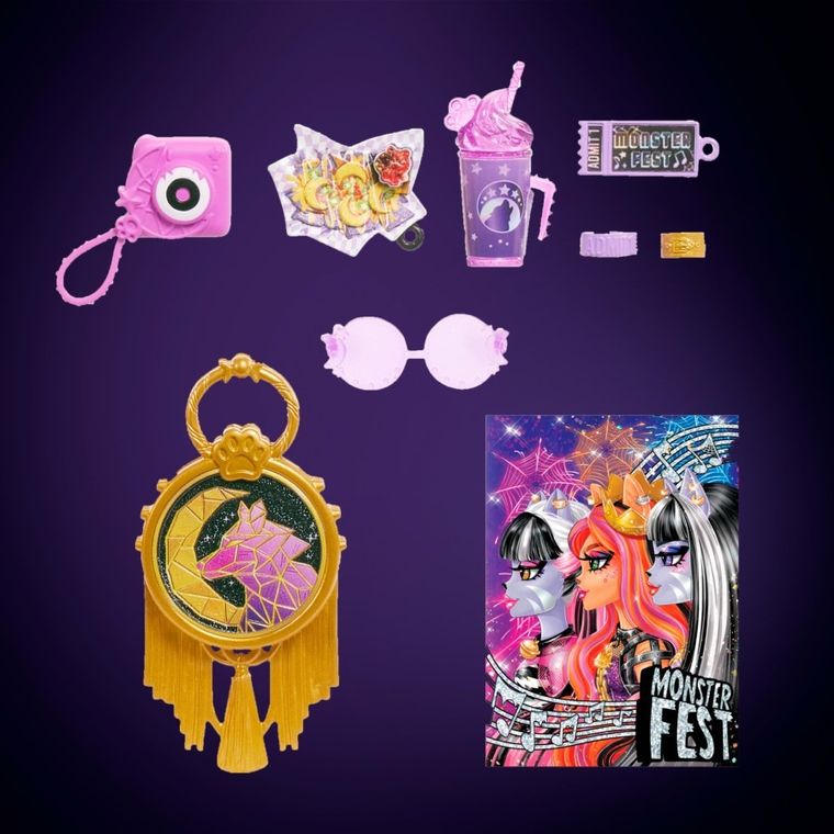 Monster High, Monster Fest, papusa Clawdeen Wolf cu accesorii