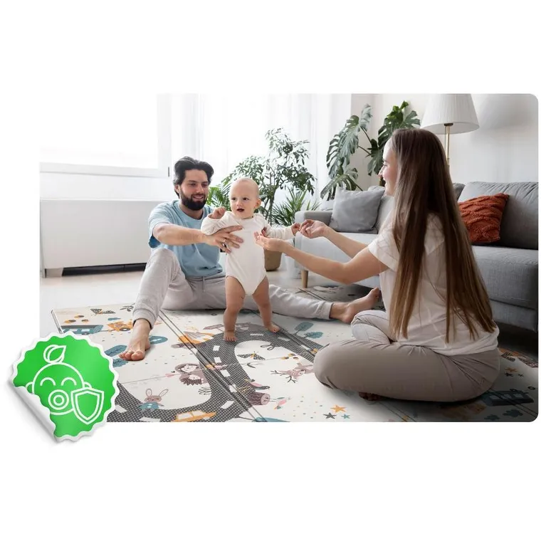Nukido, Covoras educativ pliabil din spuma pentru copii, mare, 180-200 cm