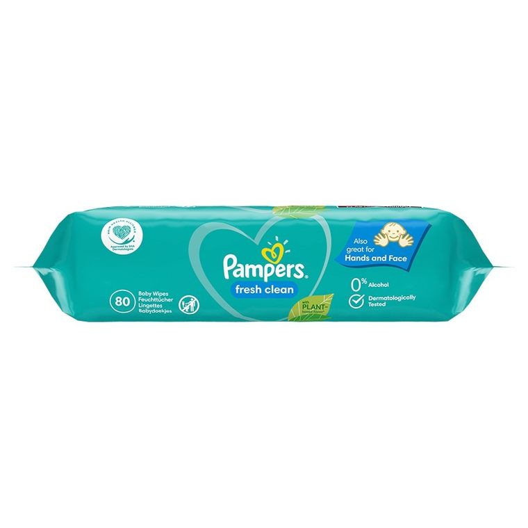 Pampers Fresh Clean, servetele umede, 15 pachete de 80 servetele, 1200 buc.