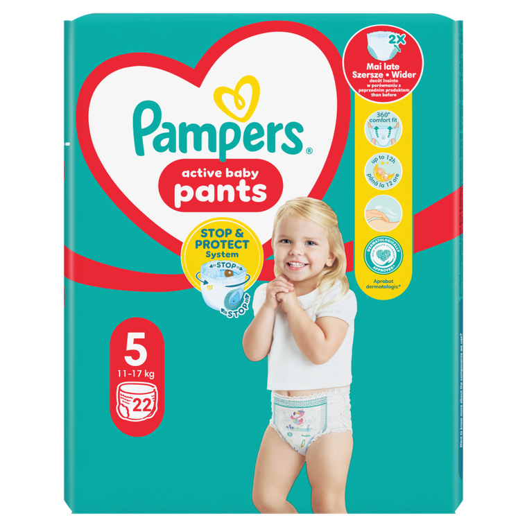 Pampers Pants, scutece-chilotel marimea 5, 12-17 kg, 22 buc.