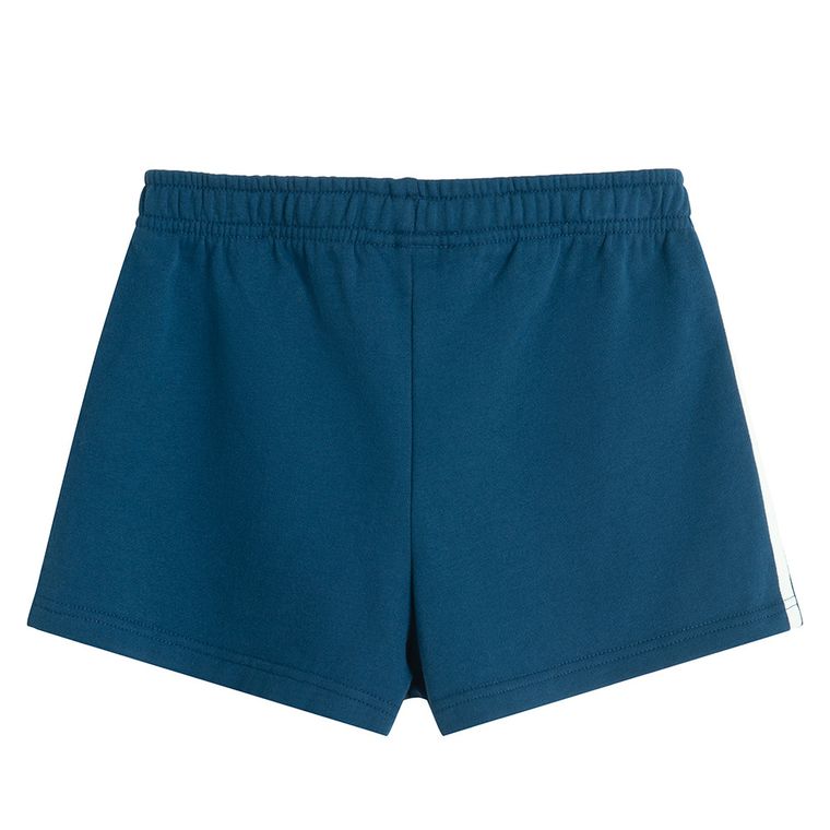 Pantaloni scurti albastri din bumbac pieptanat NOWEAR