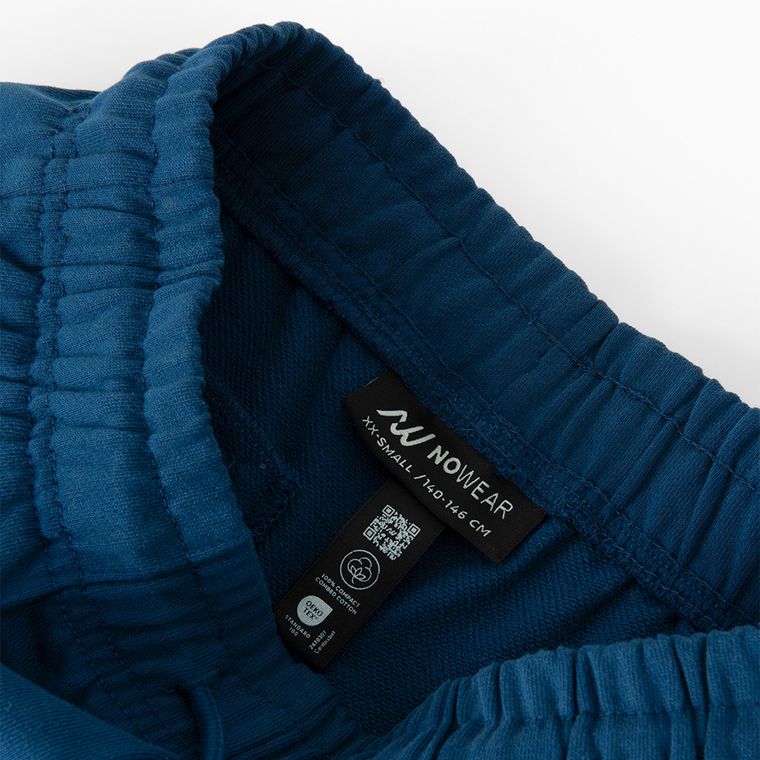 Pantaloni scurti albastri din bumbac pieptanat NOWEAR