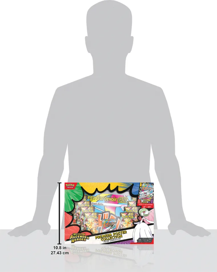 Pokemon TCG: Mega Evolution, Ascended Heroes, Premium Poster Collection, Mega Gardevoir, supliment de joc cu un poster de colectie