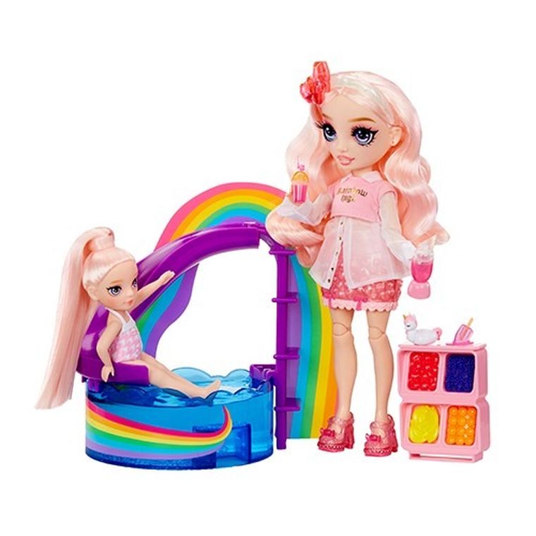 Rainbow High, Littles Dolls, Pool Day, Blush, papusa fashion cu accesorii