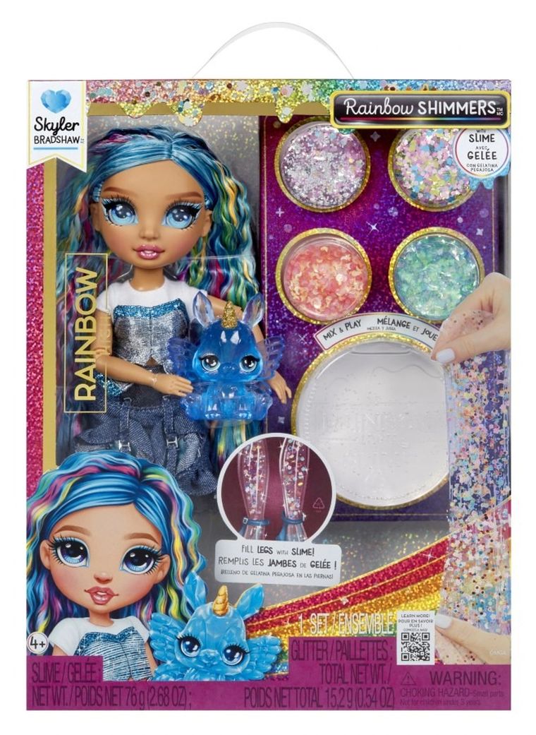 Rainbow High, Shimmers with Slime, Skyler, papusa fashion cu plastilina