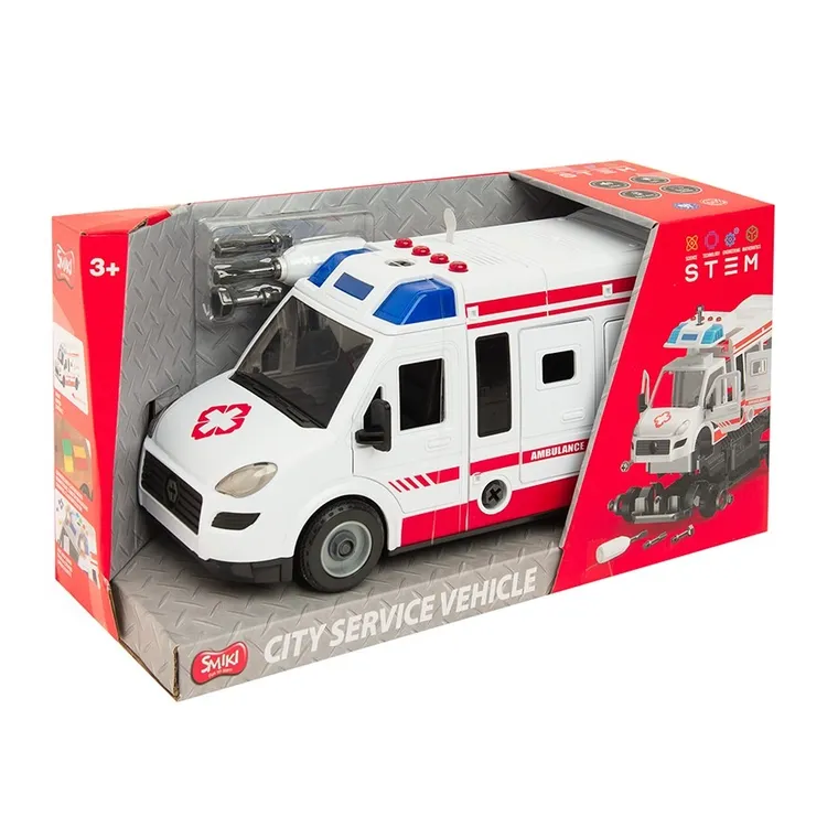 Smiki, Ambulanta, masinuta de asamblat cu lumini si sunete