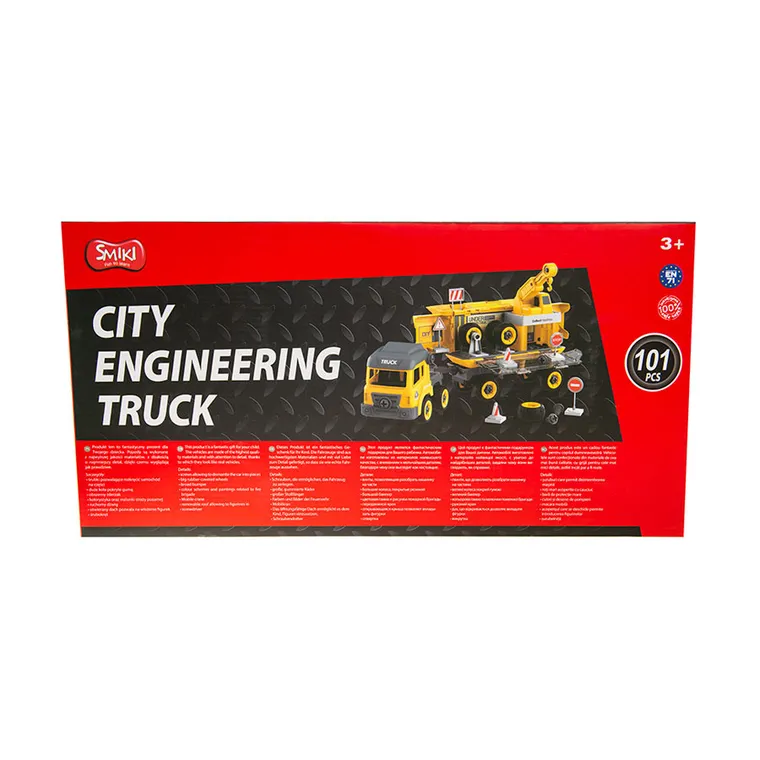 Smiki, camion de transport cu sunete, surubelnita, set