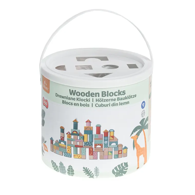 Smiki, cuburi de lemn, 100 buc.