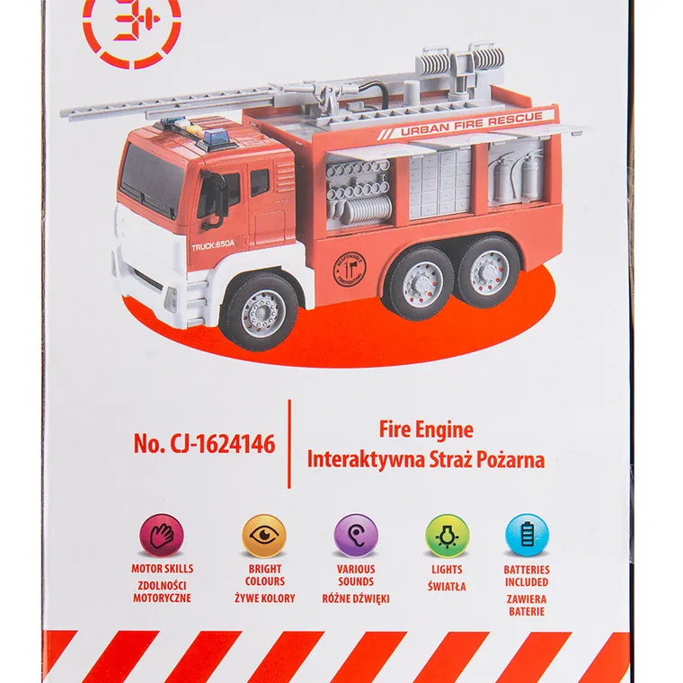 Smiki, Masinuta de pompieri, vehicul cu lumini si sunete, 1:12