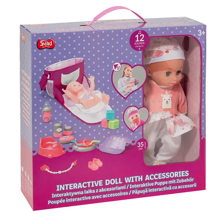 Smiki, papusa bebelus interactiva cu accesorii