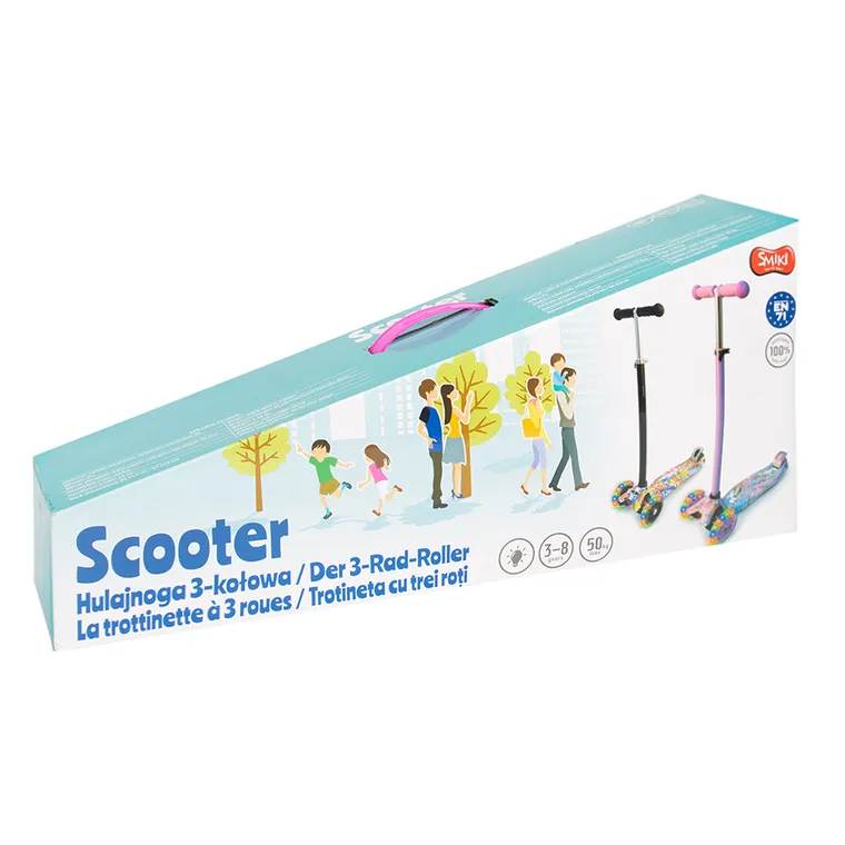 Smiki, trotineta cu trei roti si lumini LED, unicorni