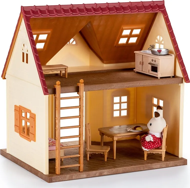 Sylvanian Families, Casa rustica primitoare, set de inceput cu figurina, 5242/5303