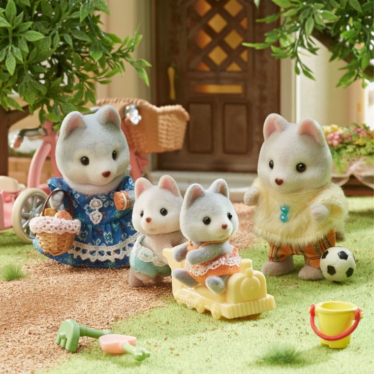 Sylvanian Families, Catelusii gemeni Husky, set de figurine, 5638