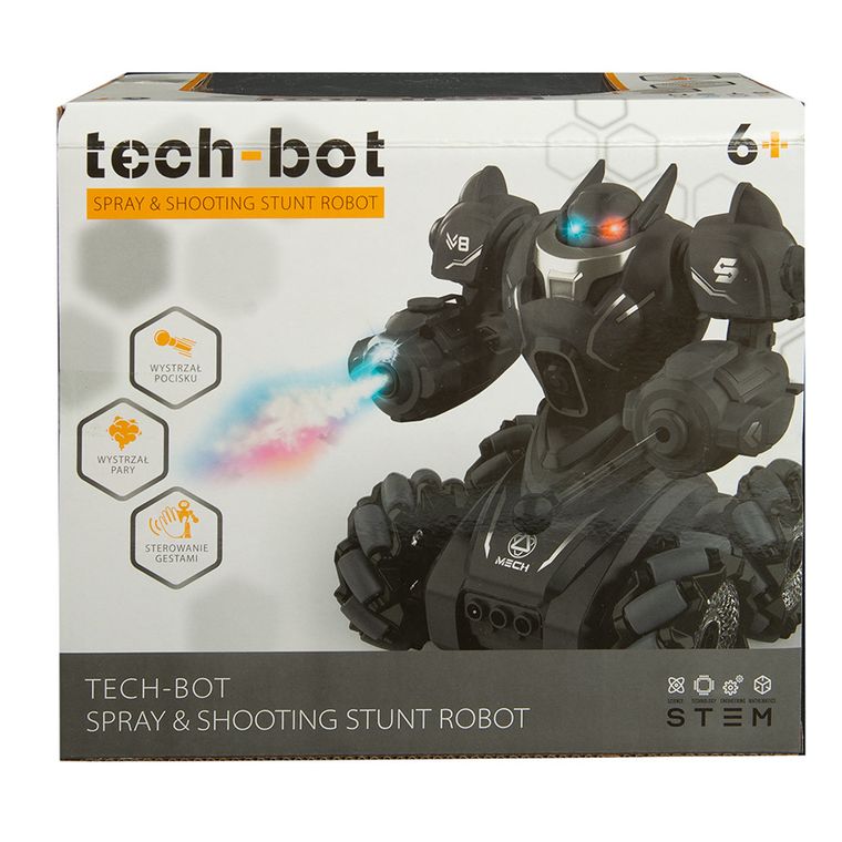 Tech-Bot, robot cu functie de aburi, jucarie cu telecomanda