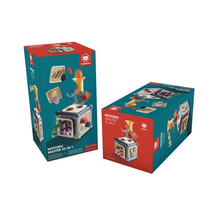 Topbright, Cub educational 10in1 Maestru al abilitatilor motorii fine, 12 luni