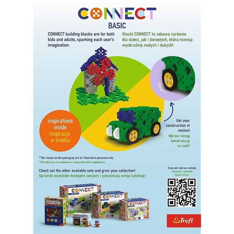 Trefl, Connect, Basic Girl, set de constructie, 70 piese, 61982