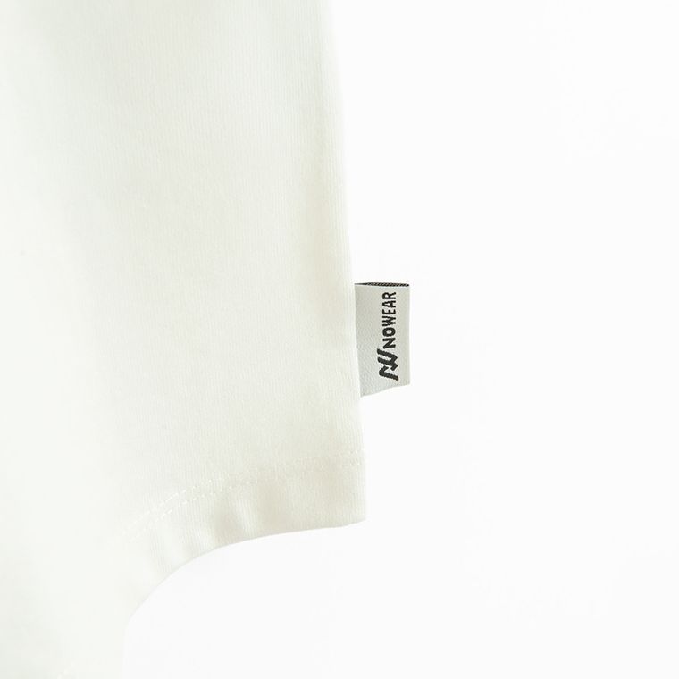 Tricou alb cu croiala relaxed S.W.Smiley NOWEAR