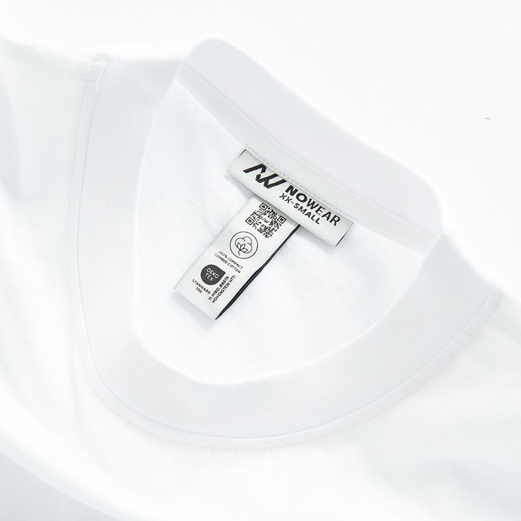 Tricou basic alb cu croiala relaxed NOWEAR