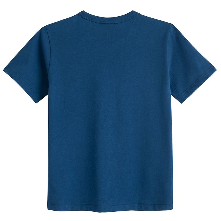 Tricou basic bleumarin din bumbac NOWEAR
