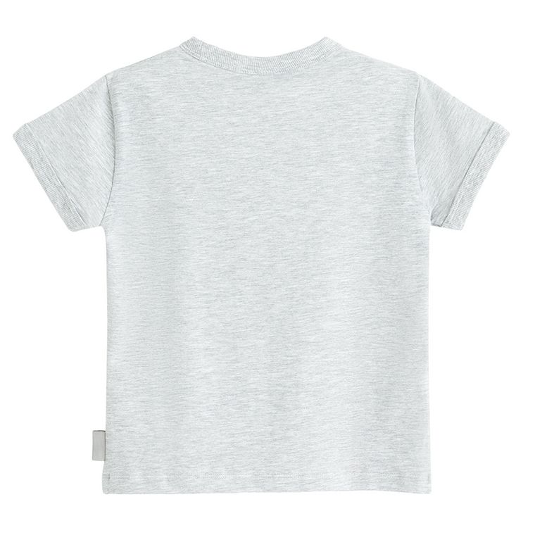 Tricou basic gri cu bumbac pieptanat NOWEAR