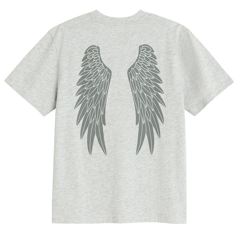 Tricou basic gri din bumbac pieptanat NOWEAR