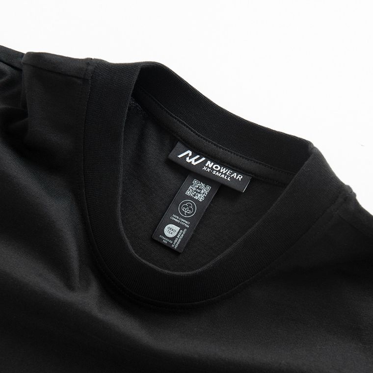 Tricou basic negru cu croiala relaxed NOWEAR