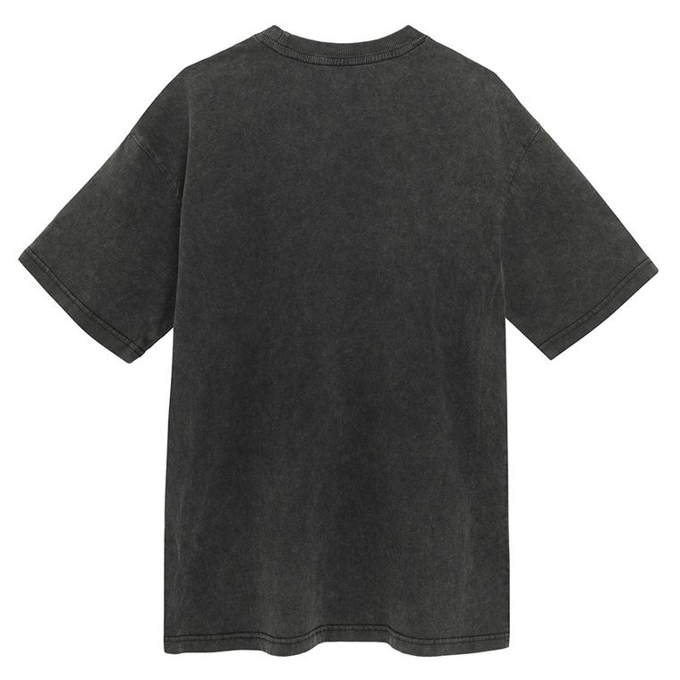Tricou regular cenusiu-negru NOWEAR