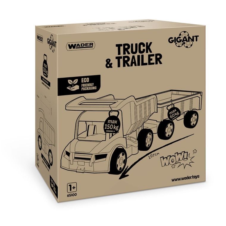 Wader, Gigant Truck, basculanta cu remorca, vehicul, 55 cm