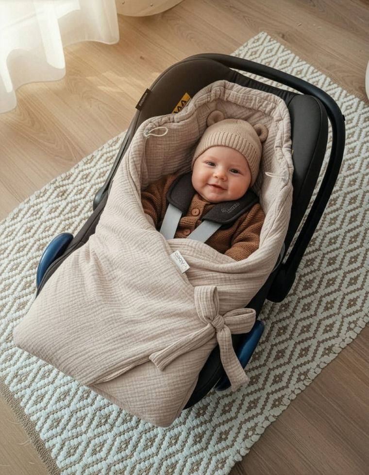 Albero Mio, Patura pentru scaun auto, calduroasa, bej