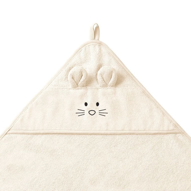 BabyOno, Halat de baie din bambus cu gluga, crem, 100-100 cm