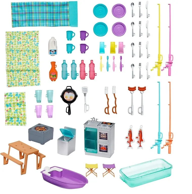 Barbie, Camper 3in1 + papusa gratuita, set promotional