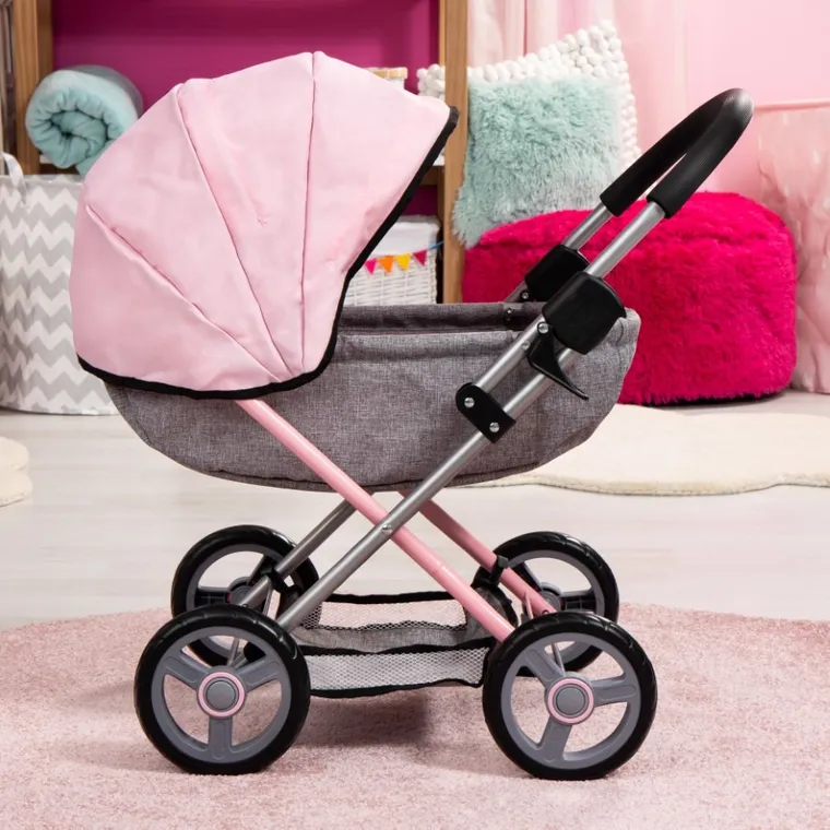 Bayer Design, Cosy, carucior multifunctional pentru papusi, gri-roz