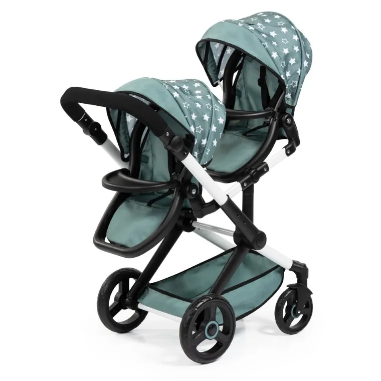 Bayer Design, Xeo Twin, carucior dublu pentru papusi, verde