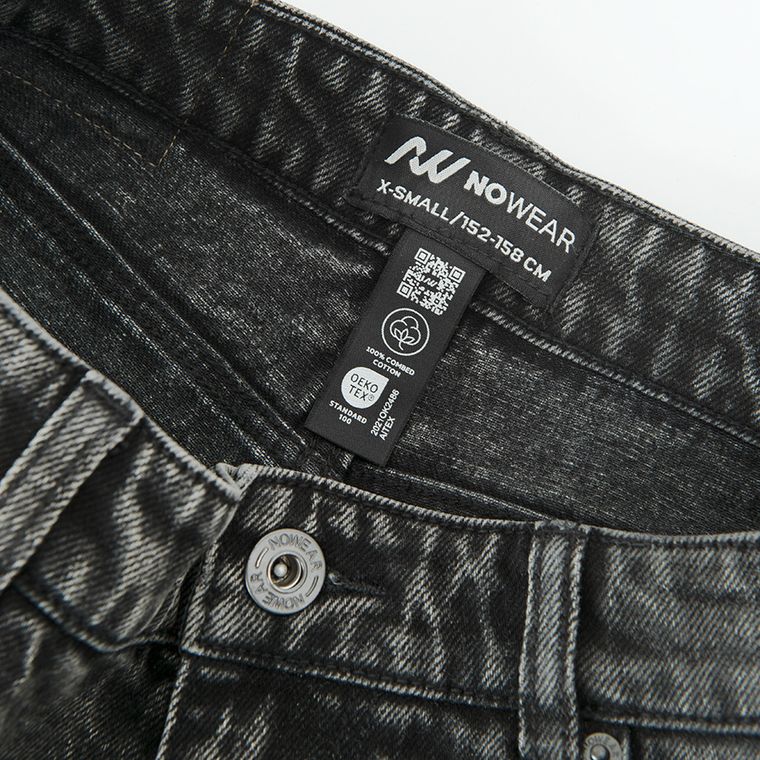 Bermude din denim cu croiala baggy unisex NOWEAR