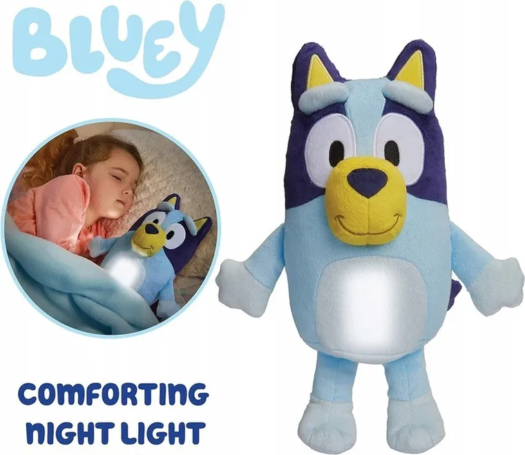 Bluey, lampa de noptiera din plus, jucarie de plus, 20 cm