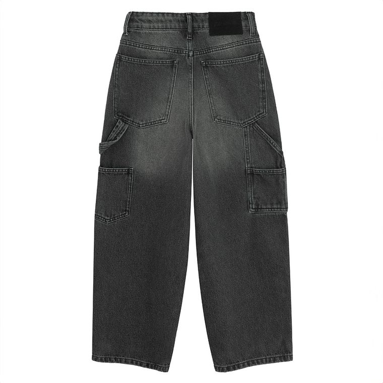 Blugi ajustabili cenusii-negri cu croiala super baggy unisex NOWEAR