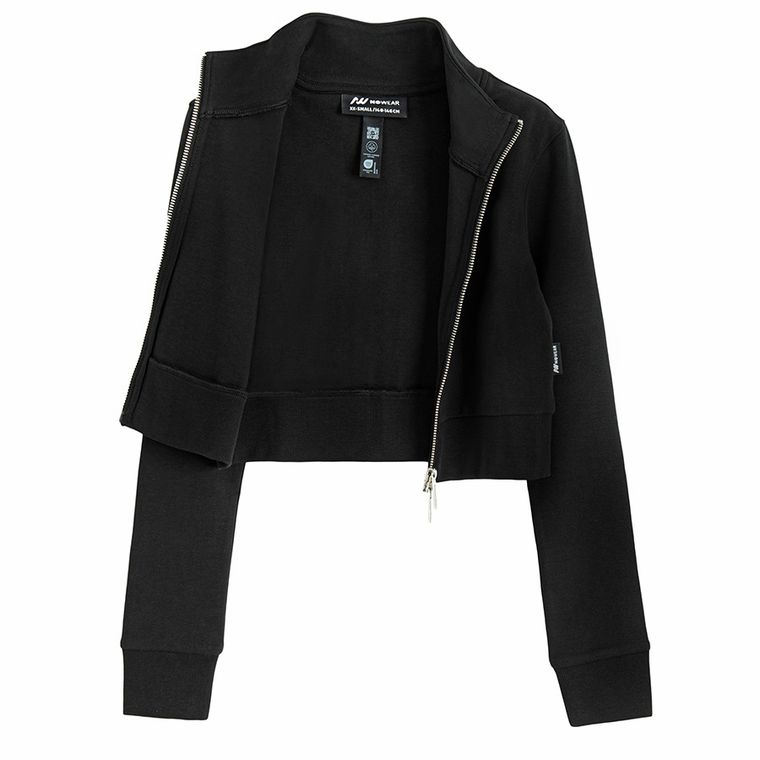 Bluza sport crop mulata cu fermoar NOWEAR