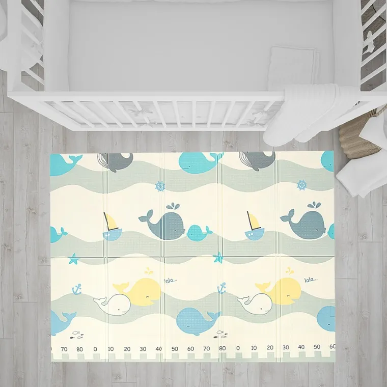 Bocioland, Orasul Apei, covoras din spuma pliabil, gri, 150-180 cm