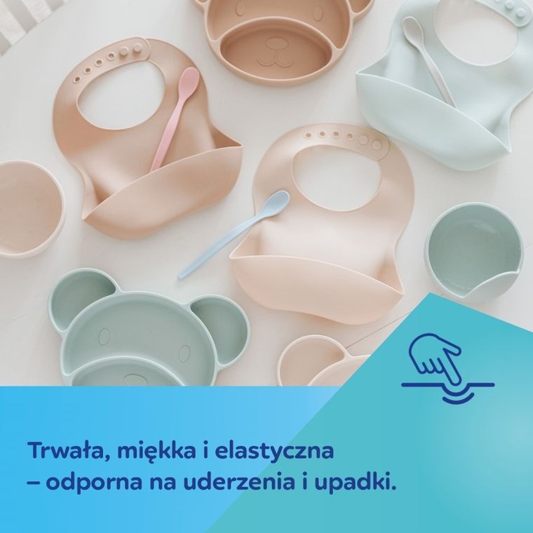 Canpol babies, castron din silicon cu ventuza, bej, 330 ml